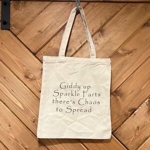 Canvas Tote Bag - Cream Giddy Up Sparkle Farts There’s Chaos to Spread